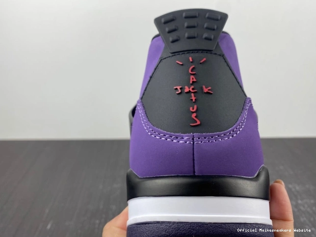 Official Maikesneakers Scott Jordan 4 LN4 Retro 766296 Family) and Purple (Friends Travis 0723